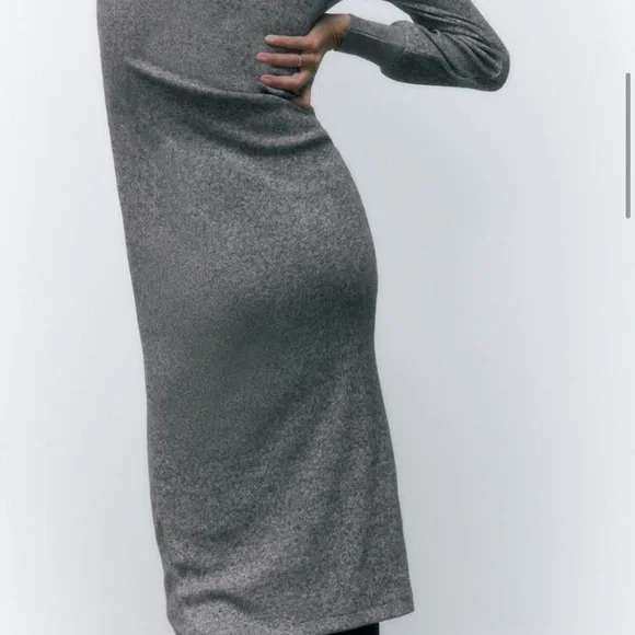 Zara knit midi dress w/ rouching - Picture 7 of 11